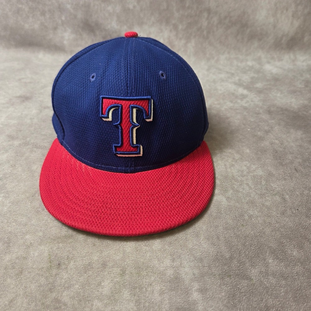 Texas Rangers MLB Baseball Hat Blue Red Two Tone Performance Mesh Logo Cap